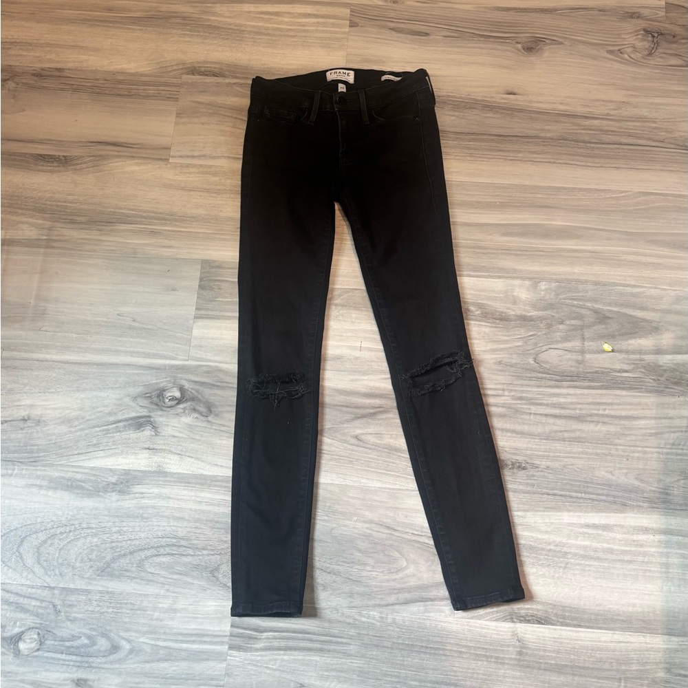 Frame Denim Black Skinny Jeans